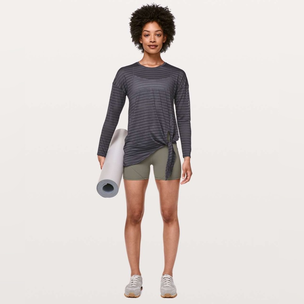 NWT Lululemon Tie Your Practice Long Sleeve * Stripe